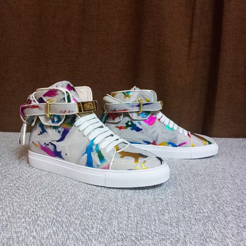 Herre Sneakers Graffiti Elite Ko Læder High Top Kicks - Flerfarvet