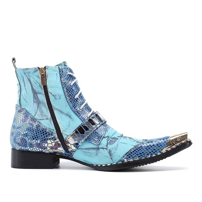 Herrestøvler Exotic Texture High Dress Boots - Blå