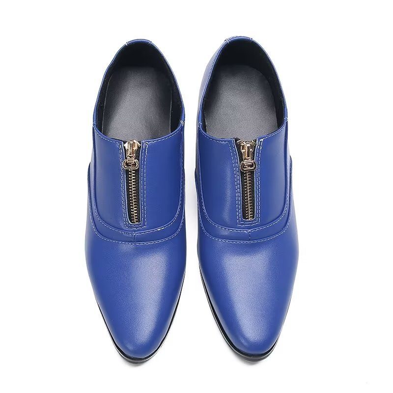Mænds Formelle Sko Chic Ægte Læder Slip-on Dress - Blå