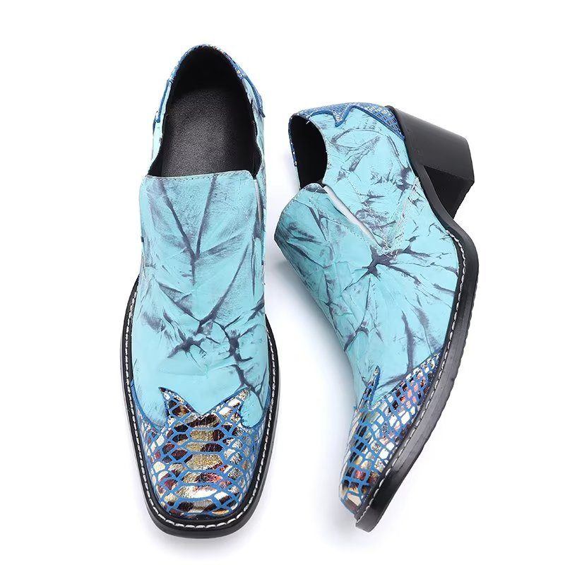 Mænds Formelle Sko Eksotiske Slip-on Dress - Blå