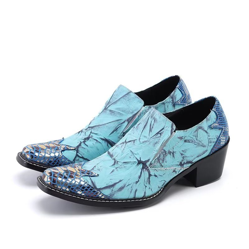Mænds Formelle Sko Eksotiske Slip-on Dress - Blå