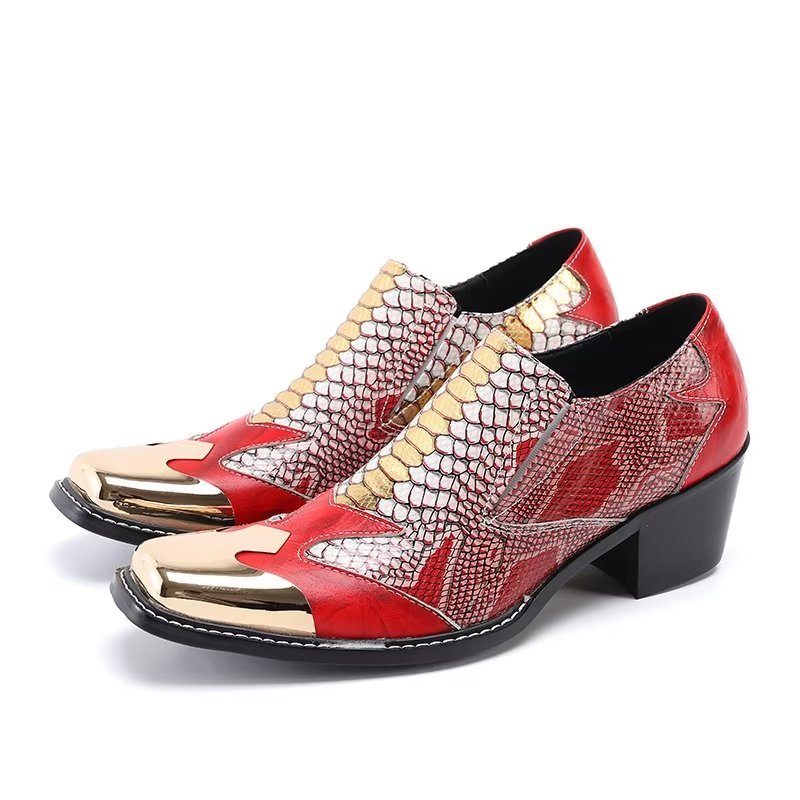 Mænds Formelle Sko Eksotiske Slip-on Dress - Rød