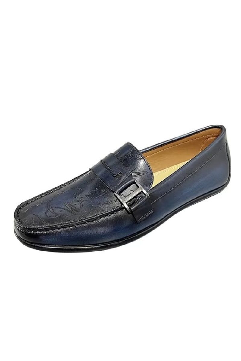 Mænds Loafers Luksus Ko Læder Kjole Flats - Brun